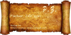 Pacher Zágon névjegykártya